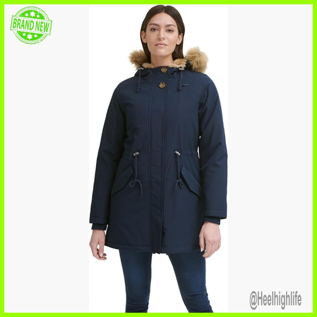 Faux Fur Lined Hooded Parka Jacket Heavyweight Quilted Water Resistant